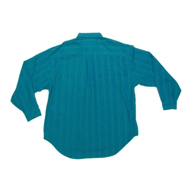 Vintage 90's Turquoise Aztec PERMIT Print Button Long Sleeve Mens Shirt XL /338 - Picture 3 of 4